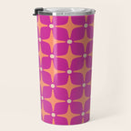 Mid Century Modern Star Pattern 143 Magenta and Orange Travel Mug Gallery Image 3