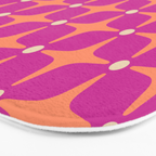 Mid Century Modern Star Pattern 143 Magenta and Orange Bath Mat Gallery Image 3
