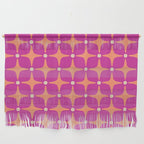 Mid Century Modern Star Pattern 143 Magenta and Orange Wall Hanging Gallery Image 1