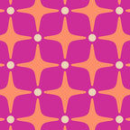 Mid Century Modern Star Pattern 143 Magenta and Orange Coffee Mug Gallery Image 2