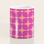 Mid Century Modern Star Pattern 143 Magenta and Orange Coffee Mug Gallery Image 4