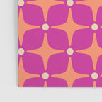 Mid Century Modern Star Pattern 143 Magenta and Orange Poster Gallery Image 3