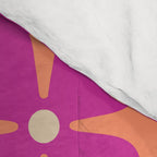 Mid Century Modern Star Pattern 143 Magenta and Orange Comforter Gallery Image 4