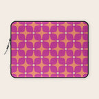 Mid Century Modern Star Pattern 143 Magenta and Orange Laptop Sleeve Gallery Image 1