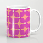 Mid Century Modern Star Pattern 143 Magenta and Orange Coffee Mug Gallery Image 1