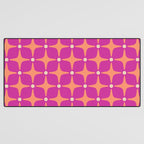 Mid Century Modern Star Pattern 143 Magenta and Orange Desk Mat Gallery Image 3