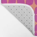 Mid Century Modern Star Pattern 143 Magenta and Orange Bath Mat Gallery Image 2
