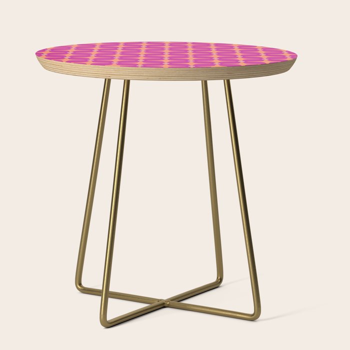 Mid Century Modern Star Pattern 143 Magenta and Orange Side Table Gallery Image 1