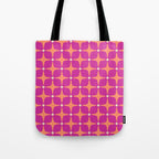 Mid Century Modern Star Pattern 143 Magenta and Orange Tote Bag Gallery Image 1