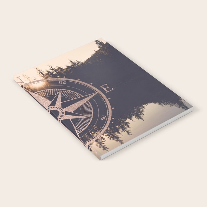 Rose Gold Compass Forest Notebook Gallery Image 1