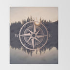 Rose Gold Compass Forest Throw Blanket Gallery Image 2