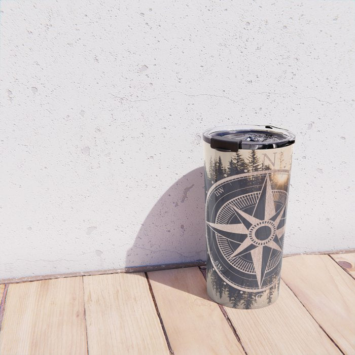 Rose Gold Compass Forest Travel Mug Gallery Image 4