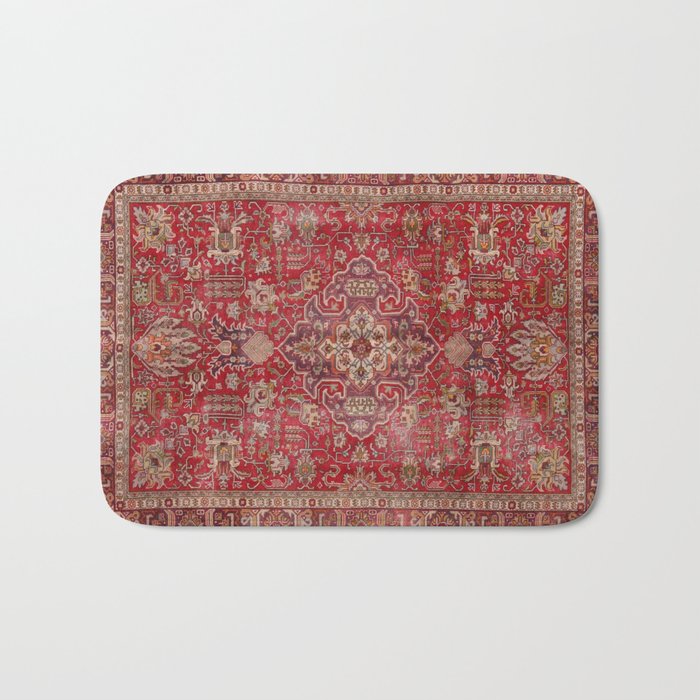 Vintage red geometric carpet Bath Mat Gallery Image 1
