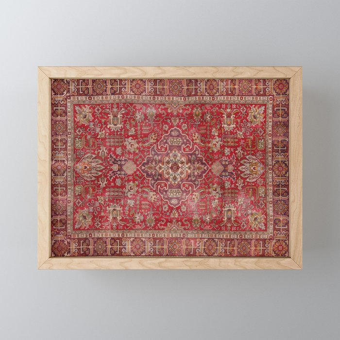 Vintage red geometric carpet Mini Art Print Gallery Image 1