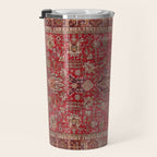Vintage red geometric carpet Travel Mug Gallery Image 3