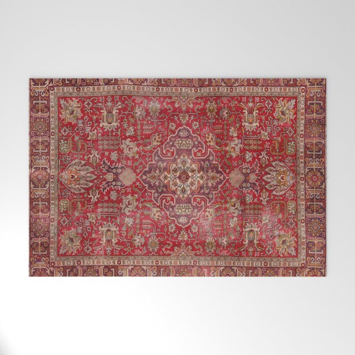 Vintage red geometric carpet Welcome Mat Gallery Image 1