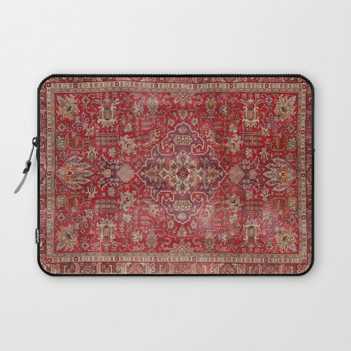 Vintage red geometric carpet Laptop Sleeve Gallery Image 1