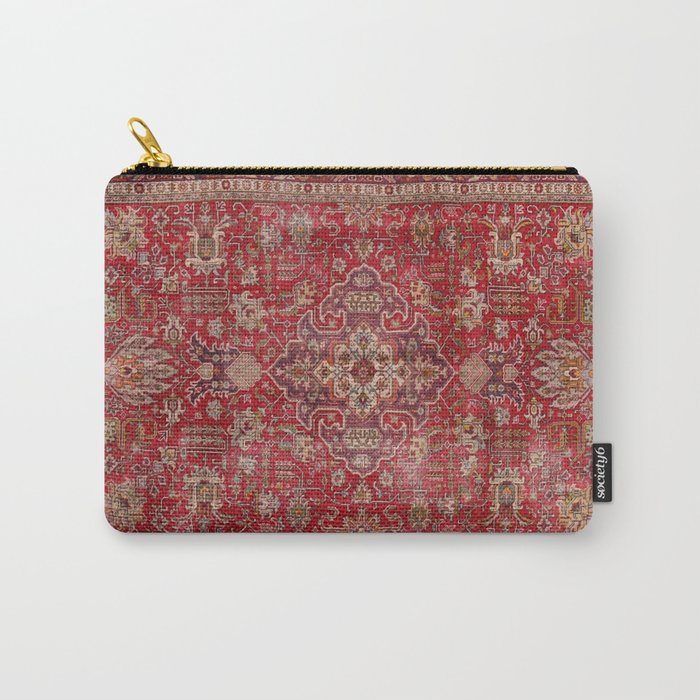 Vintage red geometric carpet Carry All Pouch Gallery Image 1