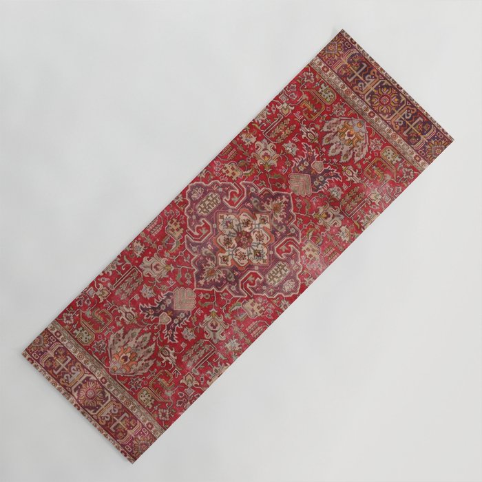 Vintage red geometric carpet Yoga Mat Gallery Image 1