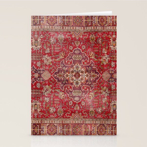 Vintage red geometric carpet Stationery Card Gallery Image 1