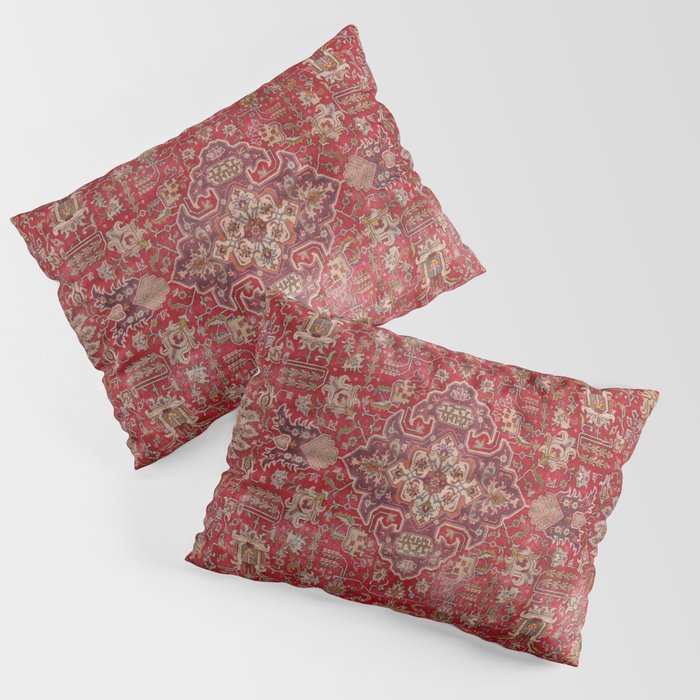 Vintage red geometric carpet Pillow Sham Gallery Image 1