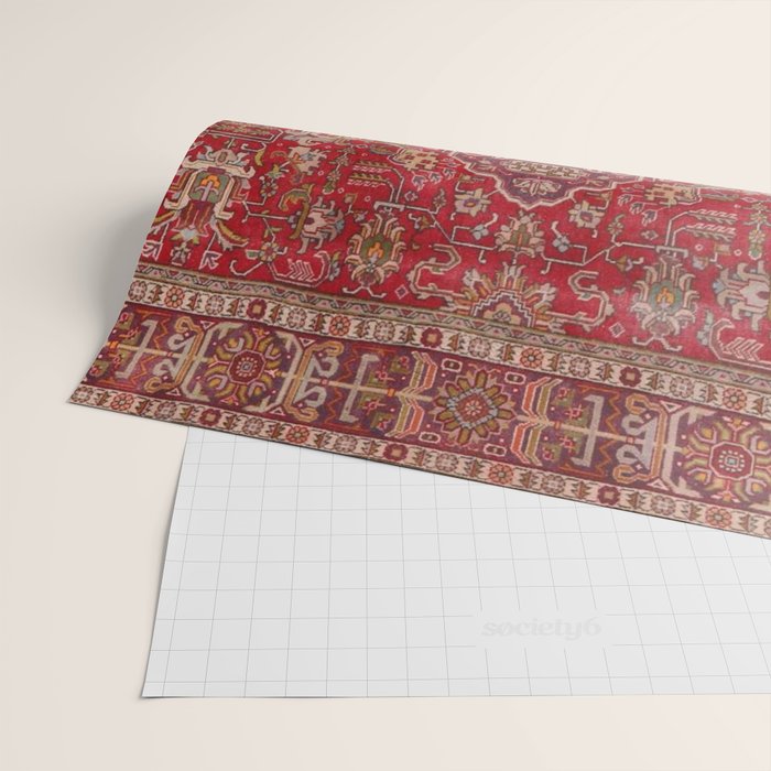 Vintage red geometric carpet Wrapping Paper Gallery Image 2