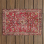 Vintage red geometric carpet Outdoor Rug Gallery Image 1