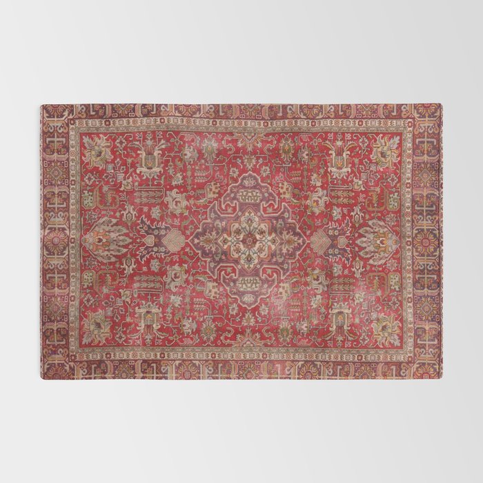 Vintage red geometric carpet Rug Gallery Image 2