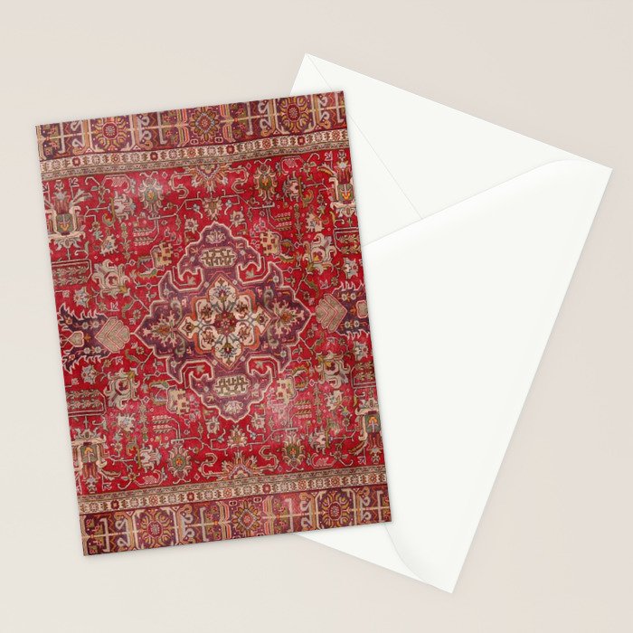Vintage red geometric carpet Stationery Card Gallery Image 2