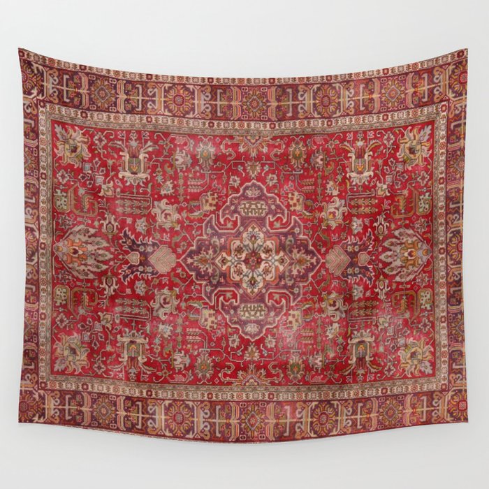 Vintage red geometric carpet Wall Tapestry Gallery Image 1