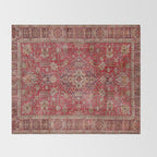Vintage red geometric carpet Throw Blanket Gallery Image 2