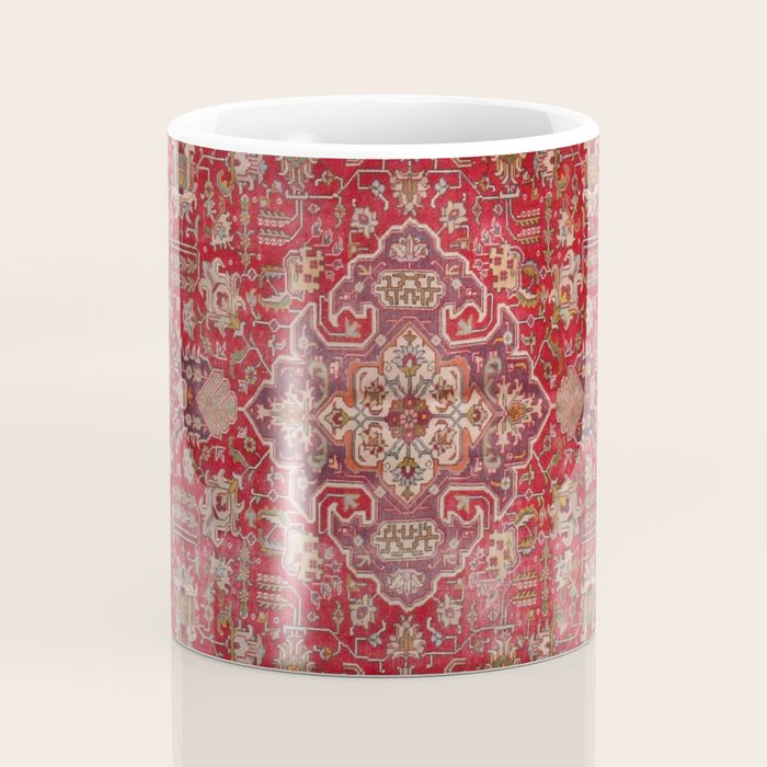 Vintage red geometric carpet Coffee Mug Gallery Image 4