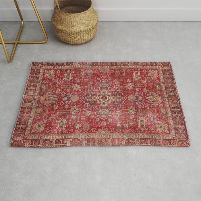 Vintage red geometric carpet Rug Gallery Image 1