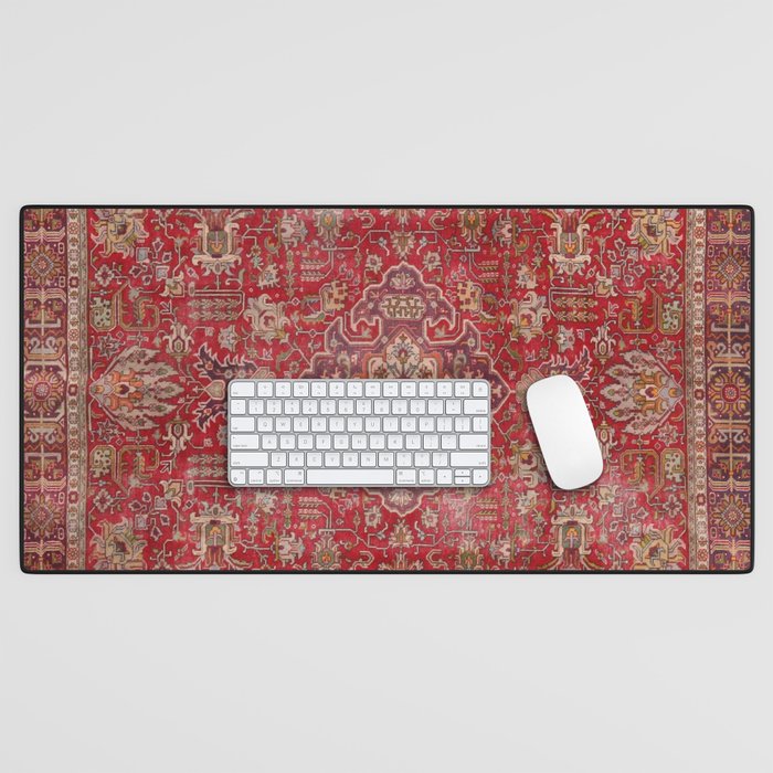 Vintage red geometric carpet Desk Mat Gallery Image 1