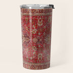 Vintage red geometric carpet Travel Mug Gallery Image 2
