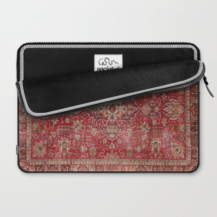 Vintage red geometric carpet Laptop Sleeve Gallery Image 2