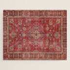 Vintage red geometric carpet Jigsaw Puzzle Gallery Image 1