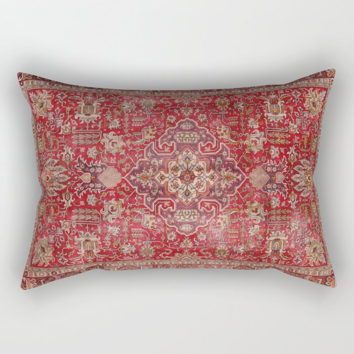 Vintage red geometric carpet Rectangular Pillow Gallery Image 2
