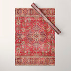Vintage red geometric carpet Wrapping Paper Gallery Image 1