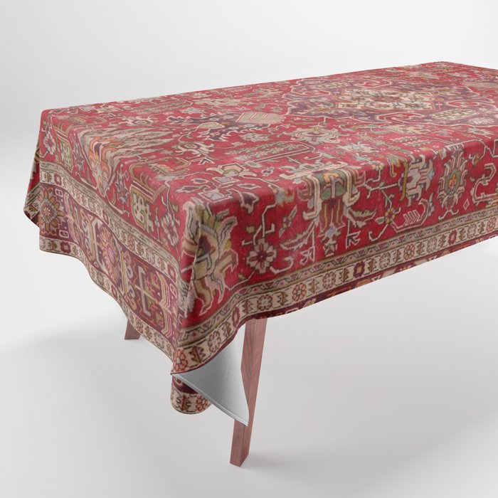 Vintage red geometric carpet Tablecloth Gallery Image 1