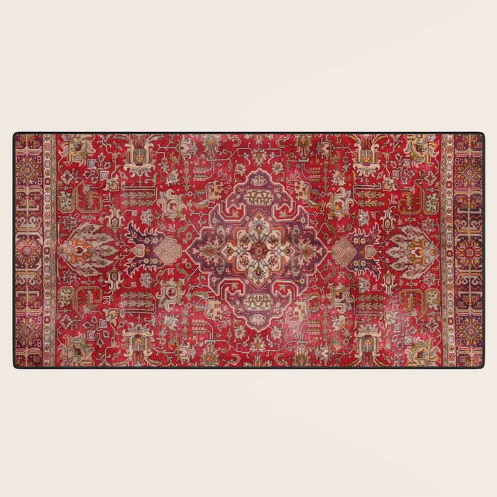 Vintage red geometric carpet Desk Mat Gallery Image 3