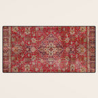 Vintage red geometric carpet Desk Mat Gallery Image 3