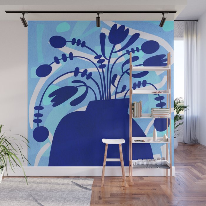 Blossom15-blue Wall Mural Gallery Image 1