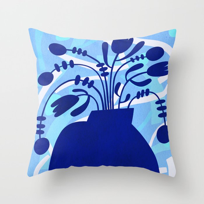 Blossom15-blue Throw Pillow Gallery Image 6