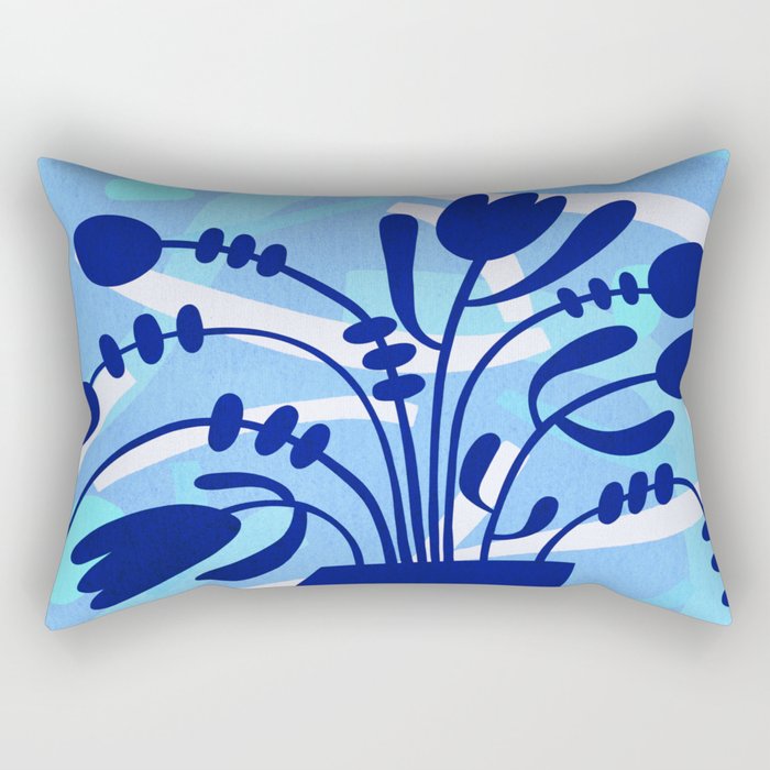 Blossom15-blue Rectangular Pillow Gallery Image 2