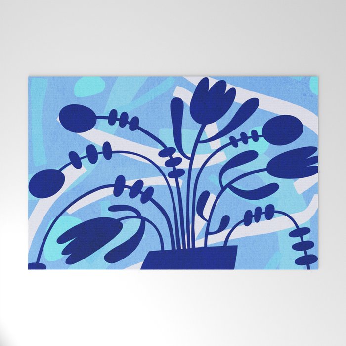 Blossom15-blue Welcome Mat Gallery Image 1