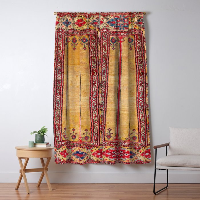 Ladik Central Anatolian Column Rug Print Window Curtain Gallery Image 1