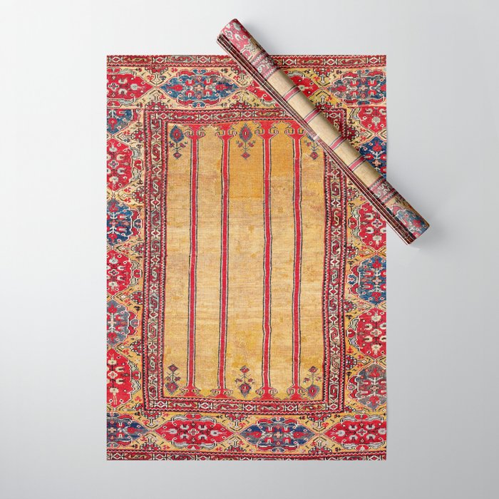 Ladik Central Anatolian Column Rug Print Wrapping Paper Gallery Image 1