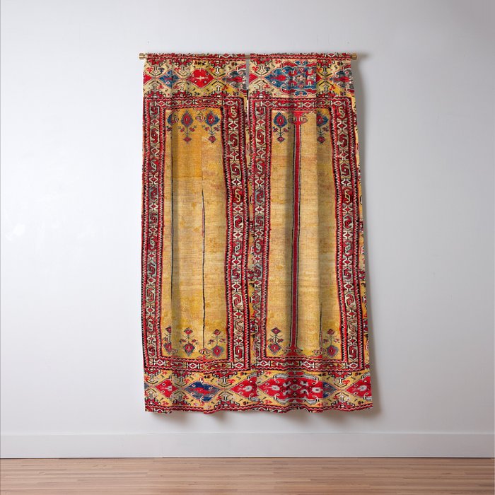 Ladik Central Anatolian Column Rug Print Window Curtain Gallery Image 3