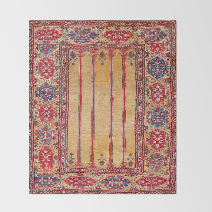 Ladik Central Anatolian Column Rug Print Throw Blanket Gallery Image 2